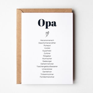 Bester Opa Geschenk Postkarte A6 – Geschenk für Opa, Opa Geburtstag, Opa Geschenk, Bester Opa Karte, Opa Weihnachtsgeschenk, Synonymkarte