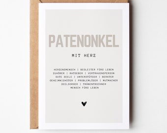 Godfather gift, gift for godfather, godfather card birthday, godfather gift, godfather synonym card, postcard A6