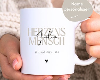 loulala® Herzensmensch mug personalized with name, favorite person gift, personalized mug for best friend
