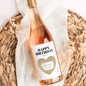 Etichetta per bottiglia personalizzata con gratta e vinci come perfetta idea regalo, buono individuale per compleanno, buon compleanno