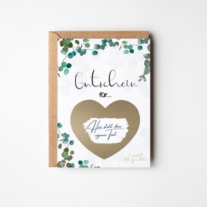 Carte de bon d'achat personnalisable, bon d'achat sous forme de cartes à gratter à écrire sur soi, bon d'achat, cadeau d'anniversaire, carte d'anniversaire