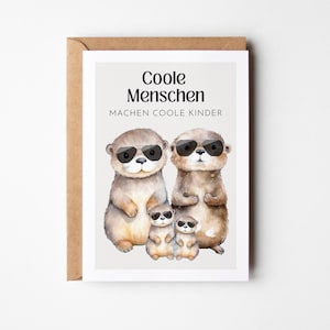 Carte de voeux Les gens cool ont des enfants cool, cadeau parents, cadeau de naissance, carte de voeux bébé, félicitations parents