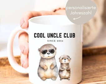 Uncle Cool Uncle Club mug with cute otters, uncle gift, you're going to be an uncle, gift for uncle, uncle's birthday, uncle's Christmas present