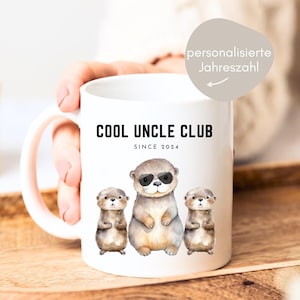 Tazza Uncle Cool Uncle Club con simpatiche lontre, regalo per zio, diventerai zio, regalo per zio, compleanno zio, regalo di Natale zio