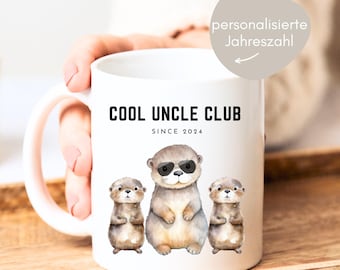 Uncle Cool Uncle Club mug with cute otters, uncle gift, you're going to be an uncle, gift for uncle, uncle's birthday, uncle's Christmas present