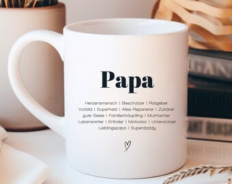 Mok als cadeau voor papa, Vaderdag, Papa's verjaardag, Papa's verjaardagscadeau, Papa mok, Mok met synoniem voor papa