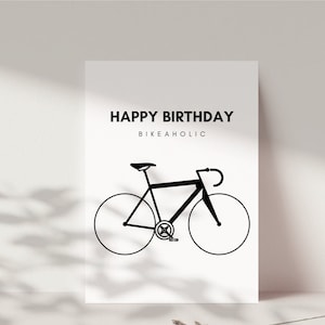 Regalo per ciclisti | Regalo per ciclisti | Biglietto d'auguri per ciclisti | Bici da strada, bicicletta, bici da ghiaia | Carta bikerholic