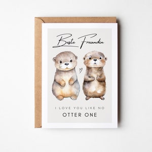 Schattige Otter beste vriend kaart met gezegde, Otter cadeau beste vriend, beste vriend cadeau, kaart beste vriend verjaardagscadeau