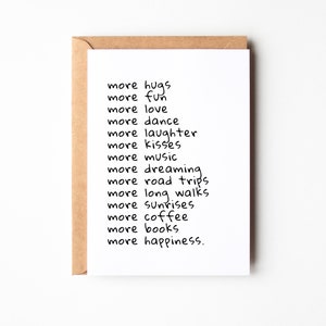 Carte postale ENJOY LIFE, cadeau d'encouragement avec enveloppe au choix, cadeau du meilleur ami, carte DINA6, affirmations d'état d'esprit positif