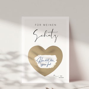 Carte chèque Saint Valentin, cartes à gratter à écrire sur soi, cadeau couple, cadeau homme, chèque cadeau Saint Valentin