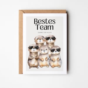 Cadeau d’équipe Cute Otters Meilleure équipe, Cadeau d’employé, Cadeau d’équipe, Carte de vœux d’équipe, Carte de collègue, Remerciement d’équipe disant