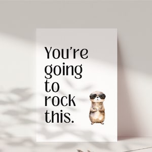 Postkarte Mutmacher "You're going to rock this", Mut machen, Mut zusprechen, Mutmacher Geschenk, viel Glück für die Prüfung wünschen