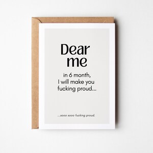 Cartolina motivazionale A6 - "Caro me in 6 mesi" - Carta motivazionale, regalo di amor proprio, affermazione positiva, motivazione personale