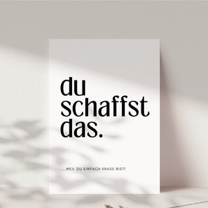 Postkarte Mutmacher "Du schaffst das, weil du einfach krass bist", Mut machen, Karte zur Aufmunterung, viel Glück wünschen für eine Prüfung