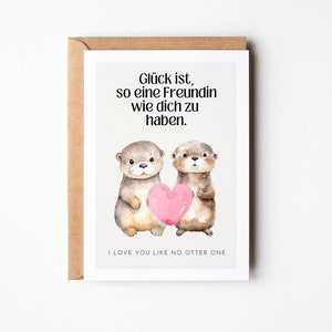 Süße Otter Beste Freundin Karte mit Spruch, Otter Geschenk beste Freundin, Beste Freundin Geschenk, Karte beste Freundin Geburtstagsgeschenk