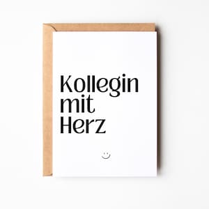 Cadeau pour collègue « collègue avec cœur, cadeau d'anniversaire collègue, cadeau d'adieu pour collègue, collègue retraite | carte postale A6