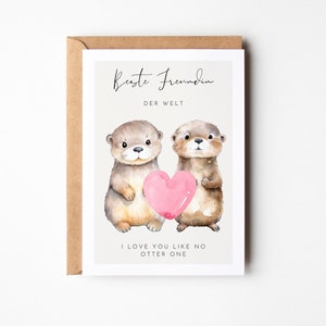Süße Otter Beste Freundin Karte mit Spruch, Otter Geschenk beste Freundin, Beste Freundin Geschenk, Karte beste Freundin Geburtstagsgeschenk