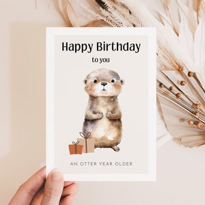 Carte d'anniversaire loutre DINA6, Carte loutre pour anniversaire enfant, Carte joyeux anniversaire loutre, Carte anniversaire petite amie, Cadeau anniversaire