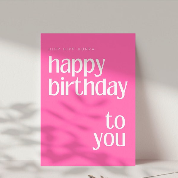 Carte d'anniversaire rose pour les personnes qui vous sont chères, joyeux anniversaire meilleure amie, cadeau d'anniversaire pour femme, carte postale DINA6