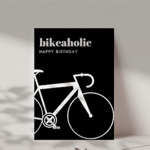 Geschenk für Fahrradfahrer | Geschenk für Radfahrer | Geburtstagskarte für Fahrradfahrer | Rennrad, Fahrrad, Gravel Bike | Bikerholic