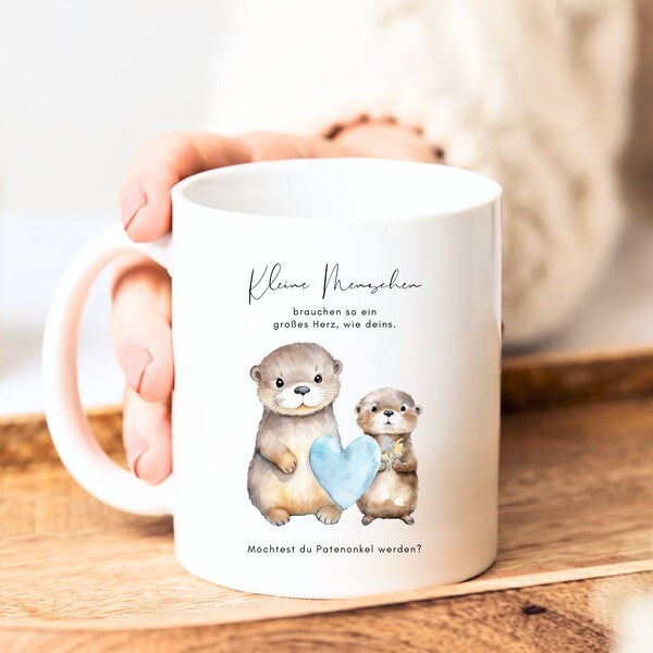 Willst du mein/e Patentante/Patenonkel sein? Personalisierte Tasse Patentante fragen– Geschenk Patenonkel fragen, Hochwertige Gravur,