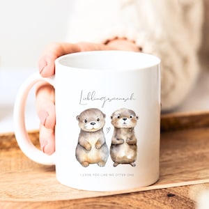 Favorite person gift cute mug with otter motif, gift partner, gift friend, gift girlfriend, favorite person mug