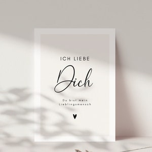 Postkarte "Ich liebe dich, du bist mein Lieblingsmensch", Geschenk für Partner, Grußkarte, Geschenk Lieblingsmenschen, Valentinstag Karte
