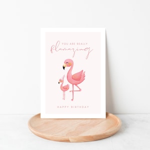 Flamingo Geburtstagskarte "you are really flamazing", Geburtstagsgeschenk, Geburtstagsgeschenk für Frauen, Happy Birthday Postkarte