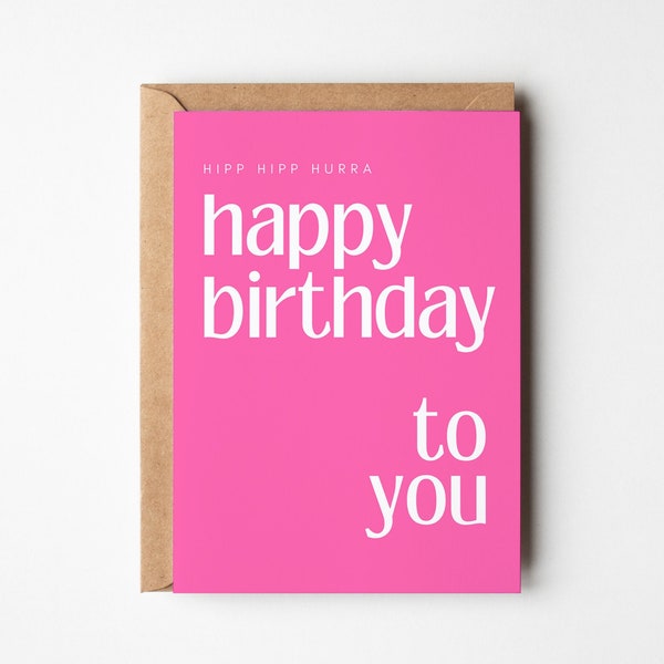 Geburtstagskarte pink für Herzensmenschen, Happy Birthday beste Freundin, Geburtstagsgeschenk für Frauen, Postkarte DINA6