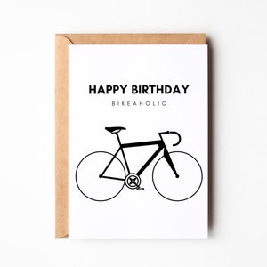 Geschenk für Fahrradfahrer | Geschenk für Radfahrer | Geburtstagskarte für Fahrradfahrer | Rennrad, Fahrrad, Gravel Bike | Bikerholic Karte