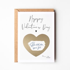 Cadeau de Saint-Valentin | Carte à gratter personnalisée avec le texte souhaité | Cadeau pour partenaire Carte de Saint-Valentin | cadeau de Saint-Valentin