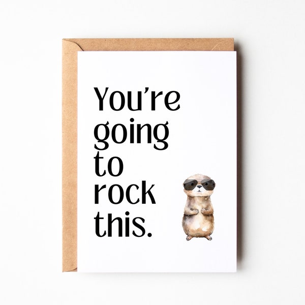 Postkarte Mutmacher "You're going to rock this", Mut machen, Mut zusprechen, Mutmacher Geschenk, viel Glück für die Prüfung wünschen