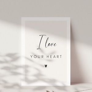 Liebes-Grußkarte "I love your heart", Valentinstag Karte, Geschenk für Partner, Geschenk für den Lieblingsmenschen, Geschenk beste Freundin