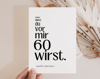 60th birthday postcard, funny birthday card for the 60th birthday, 60th birthday woman and man, greeting card for the 60th, birthday gift 60