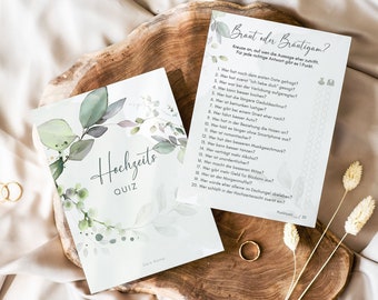 Hochzeitsquiz für Gäste und Brautpaar | Lustiges Hochzeitspiel mit Fragen für garantierten Spaß | Hochzeitsgeschenk