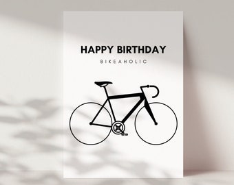 Geschenk für Fahrradfahrer | Geschenk für Radfahrer | Geburtstagskarte für Fahrradfahrer | Rennrad, Fahrrad, Gravel Bike | Bikerholic Karte