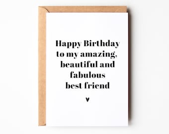 Carte d'anniversaire pour la meilleure amie, cadeau de meilleure amie, joyeux anniversaire meilleure amie, cadeau d'anniversaire meilleures femmes