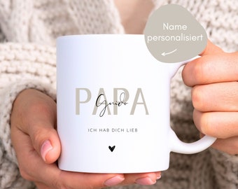 loulala® Papa Tasse personalisiert mit Namen, Vatertag Geschenk, Papa Geburtstag, Vater Geburtstag, Papa Geschenk, Vater Geschenk
