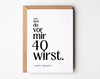 Carte postale du 40e anniversaire, carte d’anniversaire drôle pour le 40e anniversaire, homme femme de quarante ans, carte de vœux pour le cadeau du 40e anniversaire