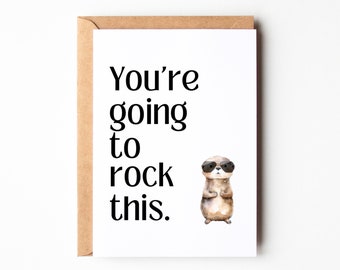 Postcard encourager "You're going to rock this", give courage, give encouragement, encourager gift, wish you good luck for the exam