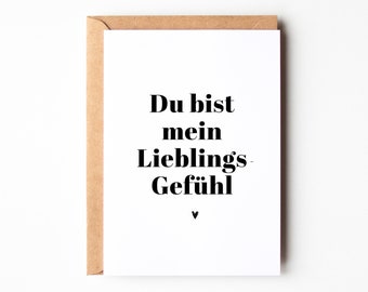 Postkarte "Du bist mein Lieblingsgefühl", Geschenk für Partner, Geschenk für den Lieblingsmenschen | inkl. Kuvert nach Wunsch