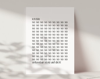 Encouragement card "I am so incredibly proud of you", encouragement, passed exam, overcome difficult times, I am proud of you