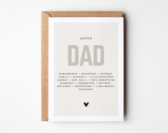 Greeting card for the best dad, synonym card dad, father gift, dad gift birthday, dad birth card, dad gift