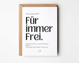 Retirement card for colleagues, farewell gift, retirement gift | Forever off work, retirement colleague, forever free - postcard