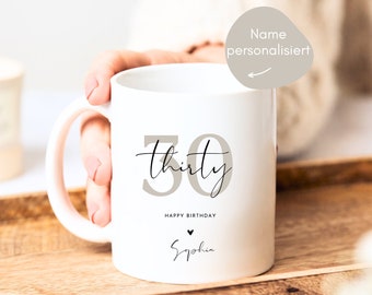 30th birthday mug with personalized name, 30th birthday gift, gift for 30th birthday, any age can be personalized on request