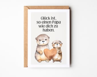 Papa Geschenk süße Otter Papa Karte, Papa Geburtstag, Vater Geburtstag, Vater Geburtstagsgeschenk, Papa Geburtstagskarte, Vatertag loulala®