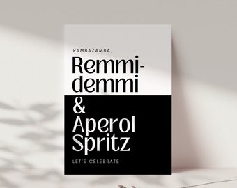 Lustige Geburtstagskarte, Happy Birthday Karte, Geburtstag, Geschenk zum Geburtstag "Rambazamba, Remmidemmi & Aperol Spritz"