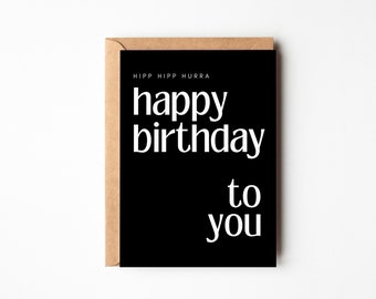 Retro birthday card in a modern style, happy birthday card, birthday card for men and women, postcard DINA6