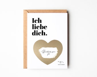 Valentinstags Geschenk für den Partner | Personalisierter Gutschein | Rubbelkarten zum selber beschriften | Ich liebe dich Geschenk