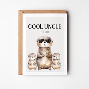 Onkel Grußkarte Cool Uncle Club mit süßen Ottern, Onkel Geschenk, Du wirst Onkel, Geschenk Onkel, Onkel Geburtstag, Onkel Karte